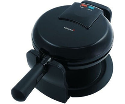 Korona 41004 drehbares Waffeleisen | Antihaftbeschichtung, Kontrollleuchte, Automatische Temperaturanpassung, Schwarz