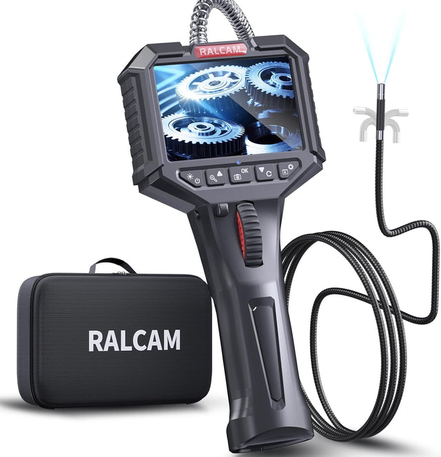 Ralcam Endoskopkamera N306 mit Licht Endoscope Camera - Endoskop 6,2mm Inspektionskamera 3,5" HD 720P Rohrkamera, Kameras mit 6 LED, IP67 Wasserdicht 1M Halbsteifes Kabel Teleskopkamera Kfz Werkzeug