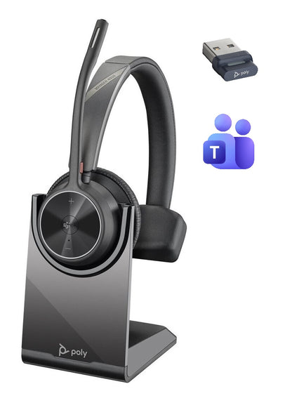 Plantronics Poly Voyager 4310 UC MS USB-A Headset Teams Zertifiziert mit Ladestation