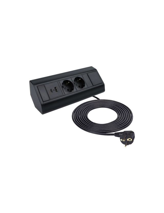 Design Light CORNER BOX Ecksteckdose Möbelsteckdose USB A+C 2x Schuko