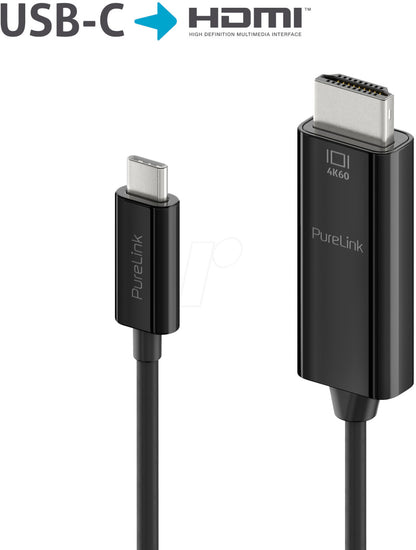 PureLink IS2201 Adapterkabel USB-C auf HDMI 4K@60Hz 2m schwarz IS2201-020