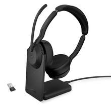 Jabra Evolve2 55 MS Stereo USB-A Headset mit Ladestation Link380a Schwarz 25599-989-989
