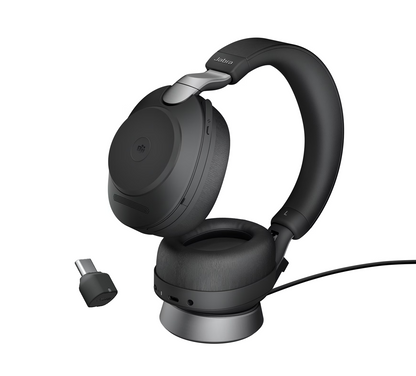Jabra Evolve2 85 MS Stereo USB-C Headset mit Ladestation Link380c Schwarz 28599-999-889