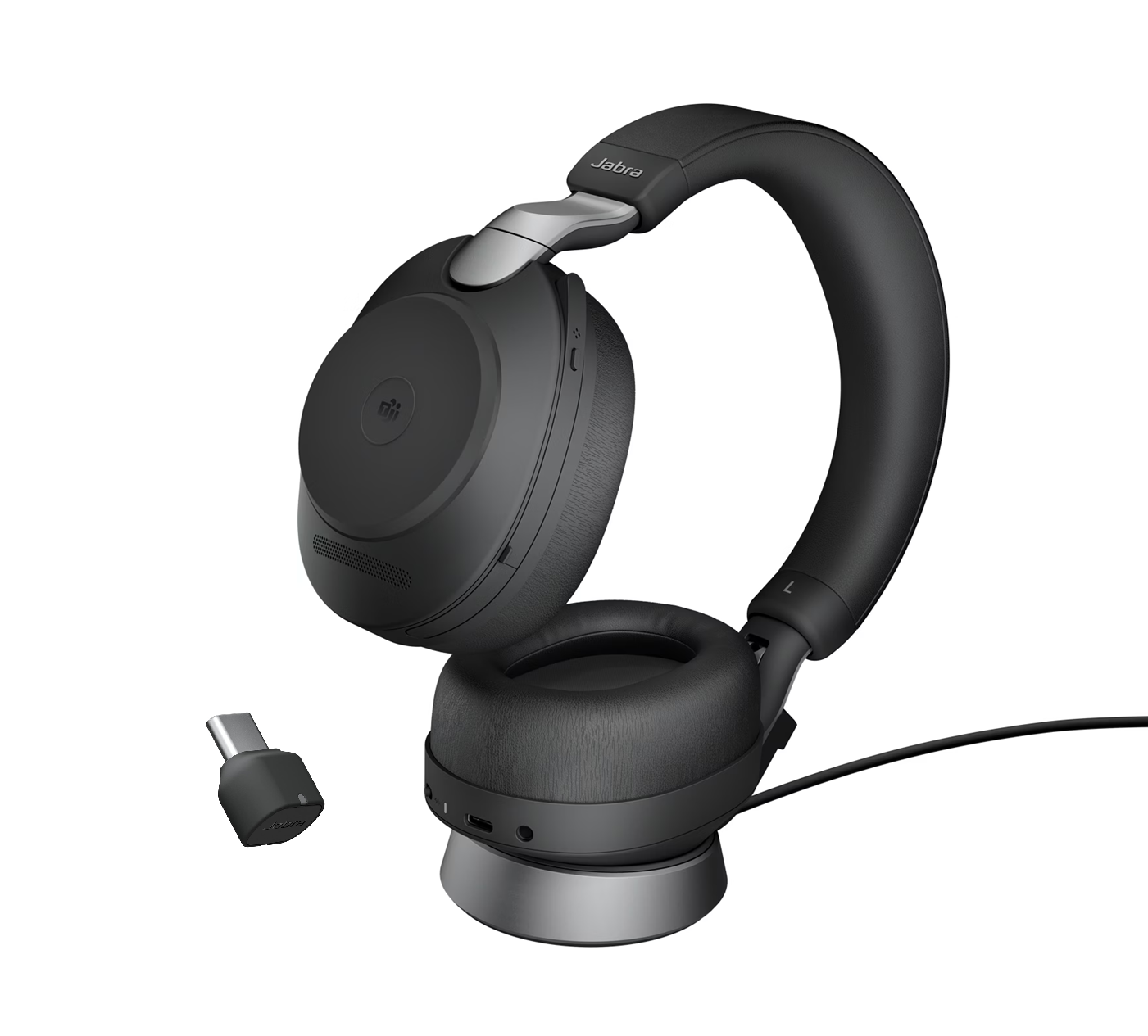 Jabra Evolve2 85 MS Stereo USB-C Headset mit Ladestation Link380c Schwarz 28599-999-889