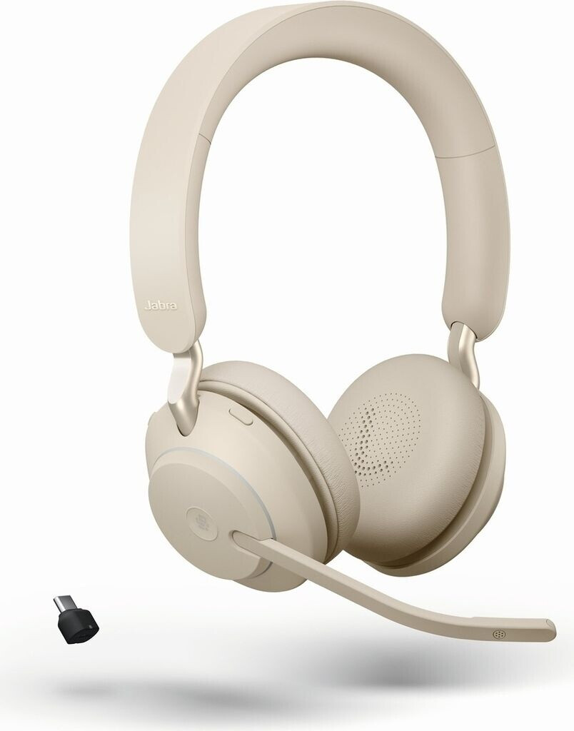 Jabra Evolve2 65 MS Stereo USB-C Headset Link380c Beige 26599-999-898