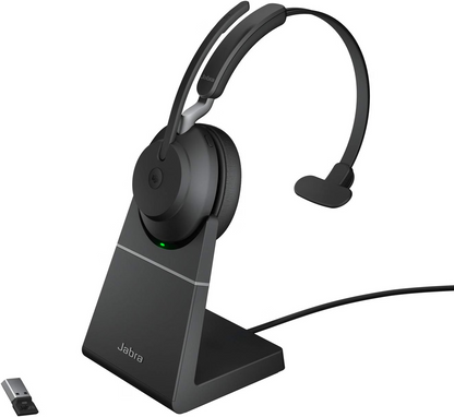 Jabra Evolve2 65 MS Mono USB-A Headset mit Ladestation Link380a Schwarz 26599-899-989