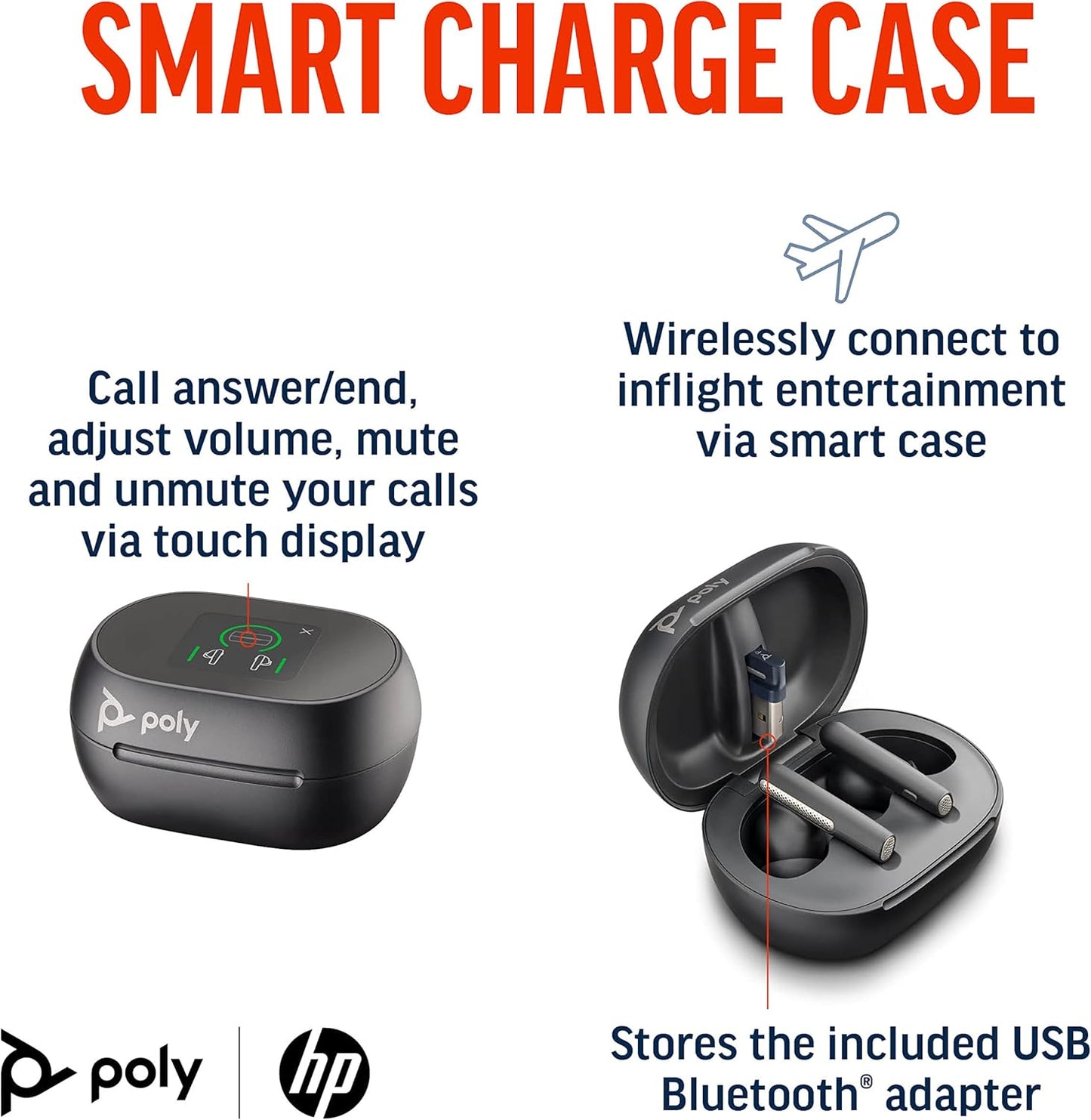 Poly Voyager Free 60+ UC USB-A in Schwarz In Ear Kopfhörer mit Geräuschunterdrückung