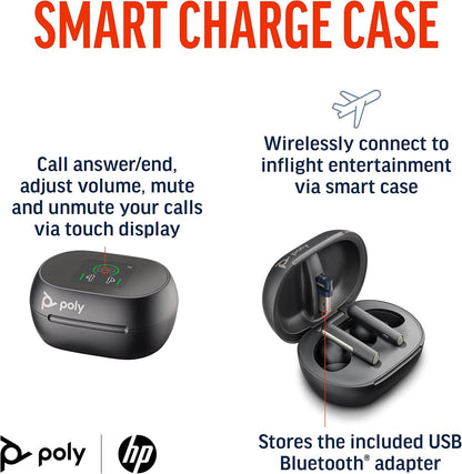 Poly Voyager Free 60+ UC USB-A in Schwarz In Ear Kopfhörer mit Geräuschunterdrückung