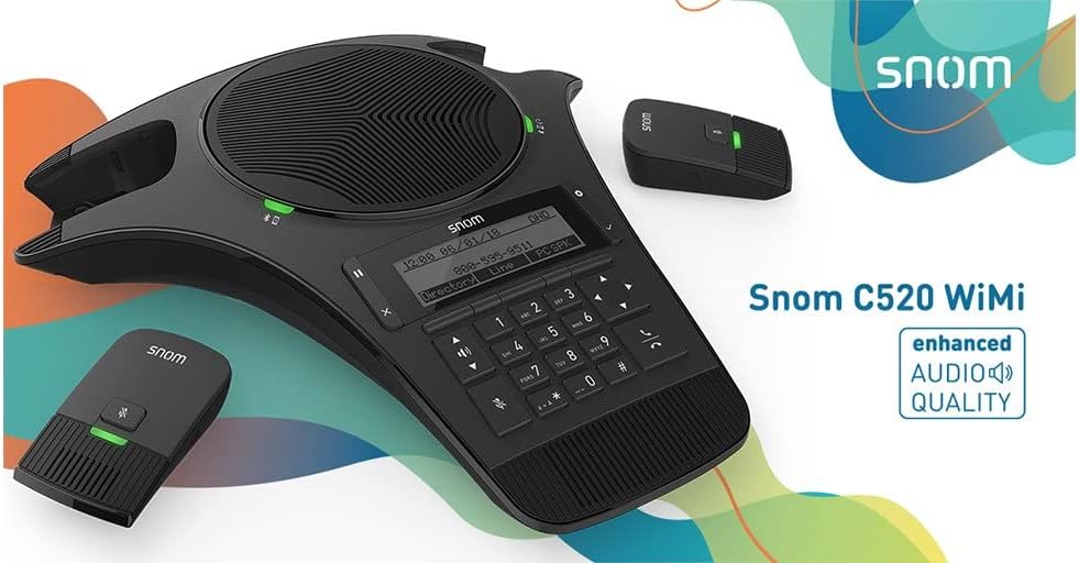 SNOM C520-WiMi Konferenz Telefon mit 2 abnehmbaren Mikrofonen