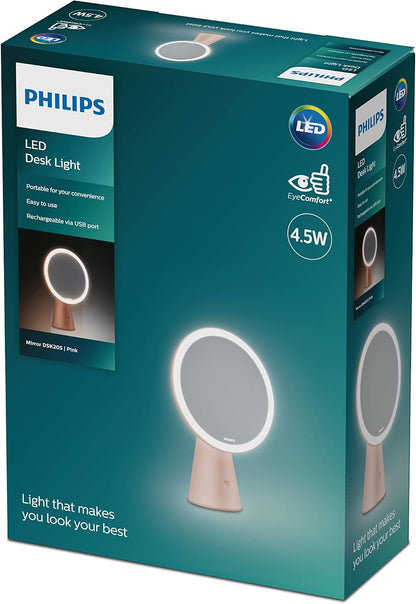 Philips LED Mirror Spiegelleuchte, 4,5W, drei voreingestellte Lichteinstellungen, Rosé