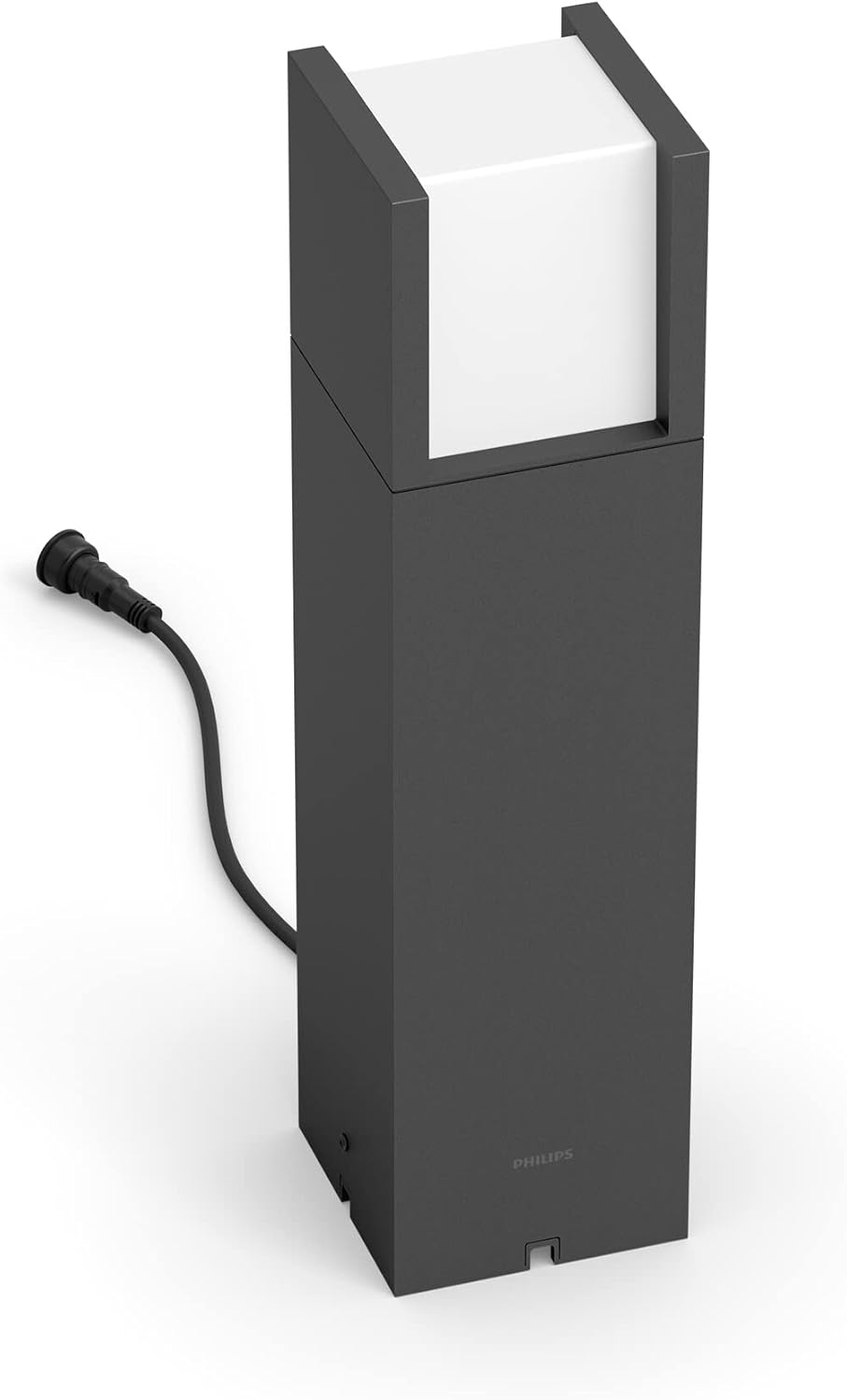 Philips Arbour Sockelleuchten für den Außenbereich, 6 W, 2700 K warmweiß, Niederspannung, wasserfest, anthrazit, IP44 wetterfest [Energieklasse F]