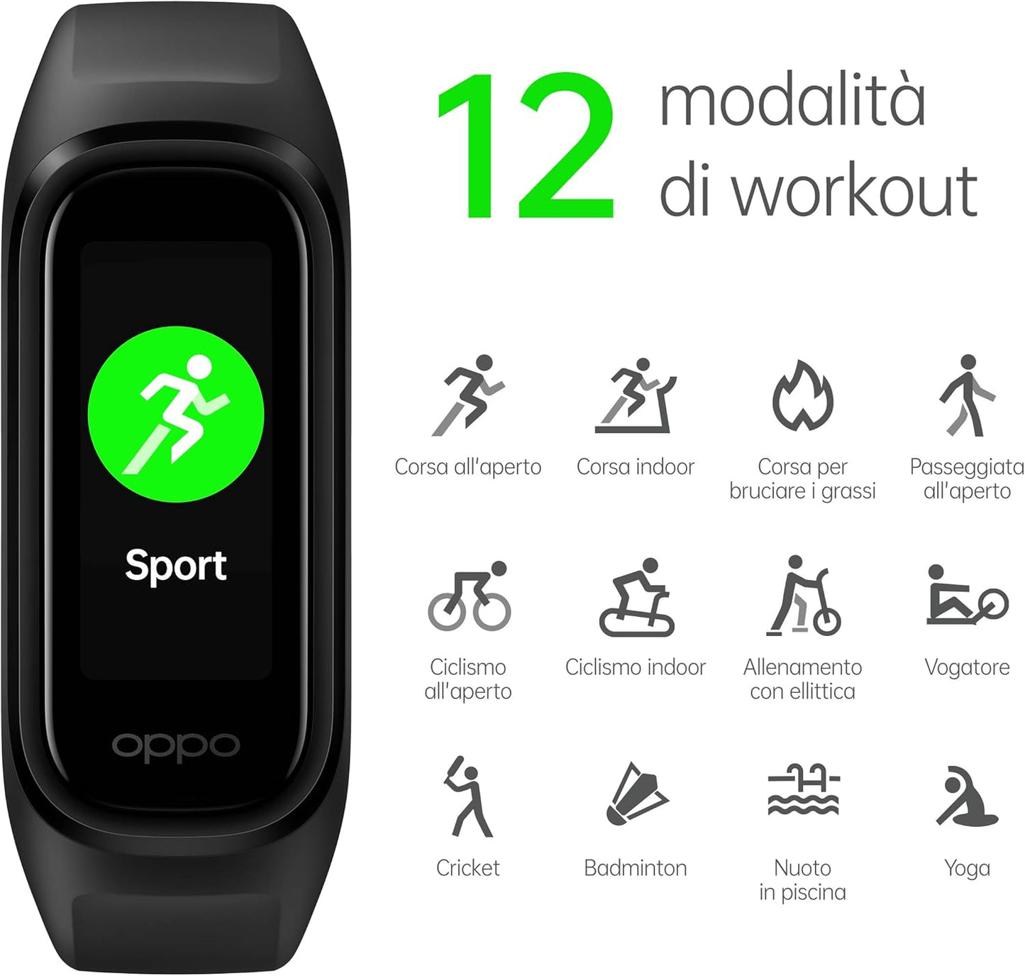 Oppo Band Sport schwarz Fitnesstracker Schrittzähler Herzfrequenz