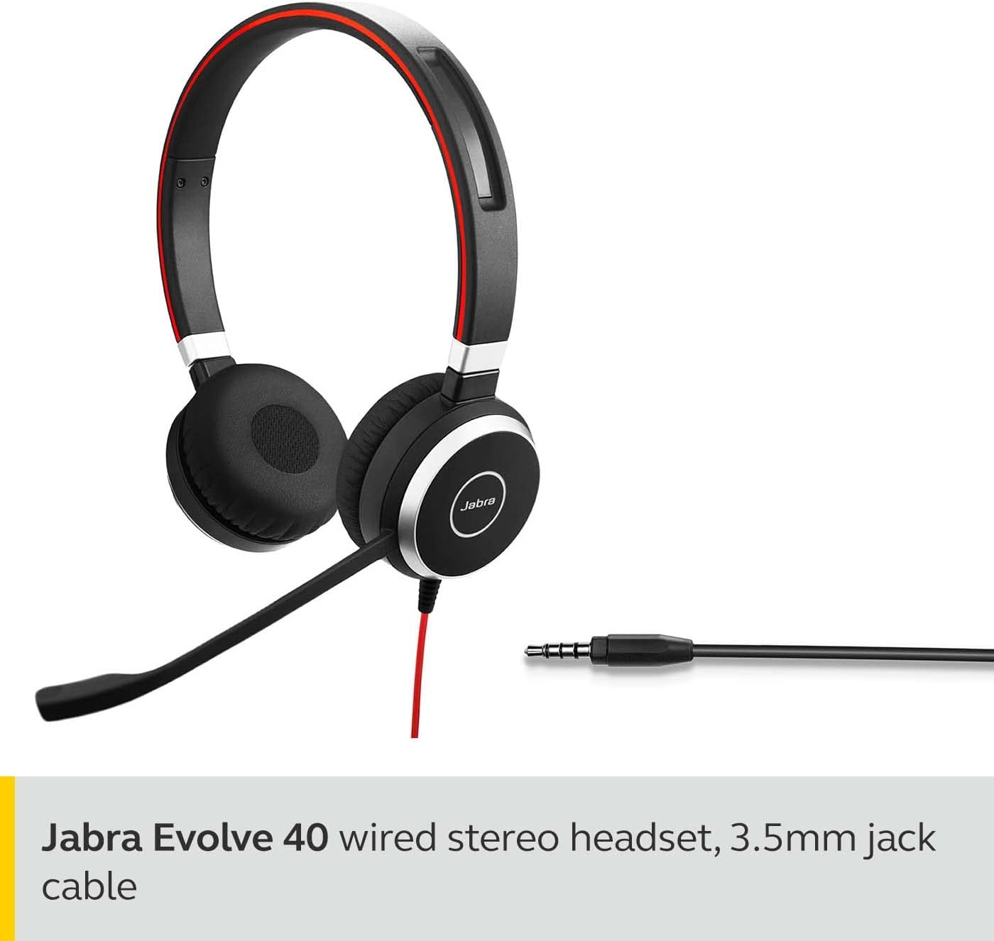Jabra Evolve 40 Stereo Headset - 3.5mm Jack only - ohne USB Controller - 14401-10
