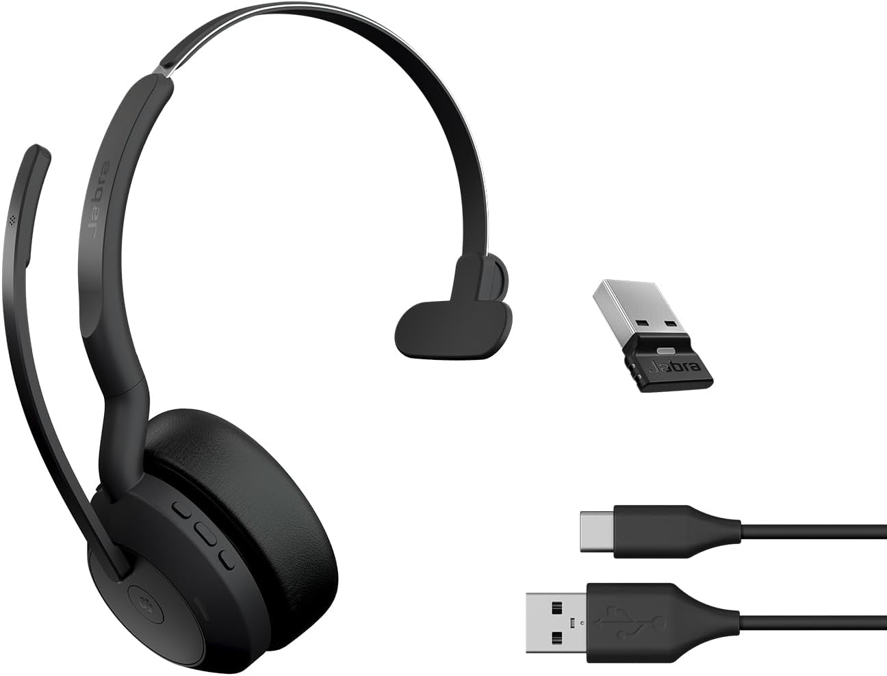 Jabra Evolve2 55 MS Mono USB-A Headset Link380a Schwarz 25599-899-999