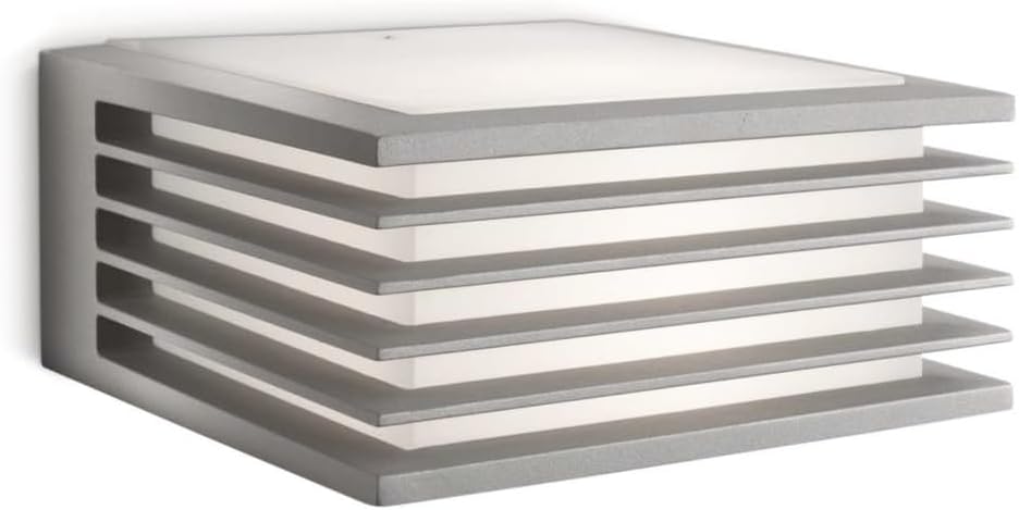 Philips myGarden Wandaussenleuchte Shades, max. 15W, ohne Leuchtmittel, E27, IP44 wetterfest, grau [Energieklasse G]