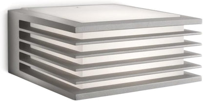 Philips myGarden Wandaussenleuchte Shades, max. 15W, ohne Leuchtmittel, E27, IP44 wetterfest, grau [Energieklasse G]