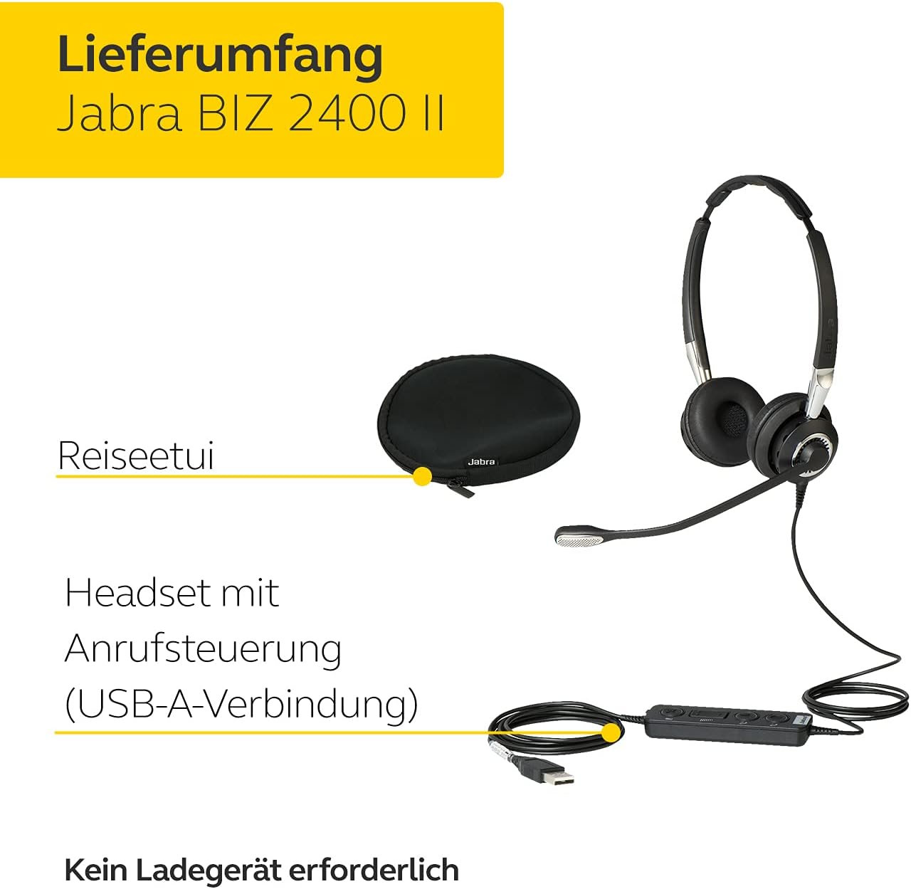 Jabra Biz 2400 II Duo USB-A Headset Q711383 2499-829-309
