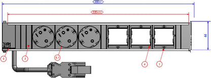 Bachmann Steckdoseinheit 3xSCHUKO 3xABD 912.006