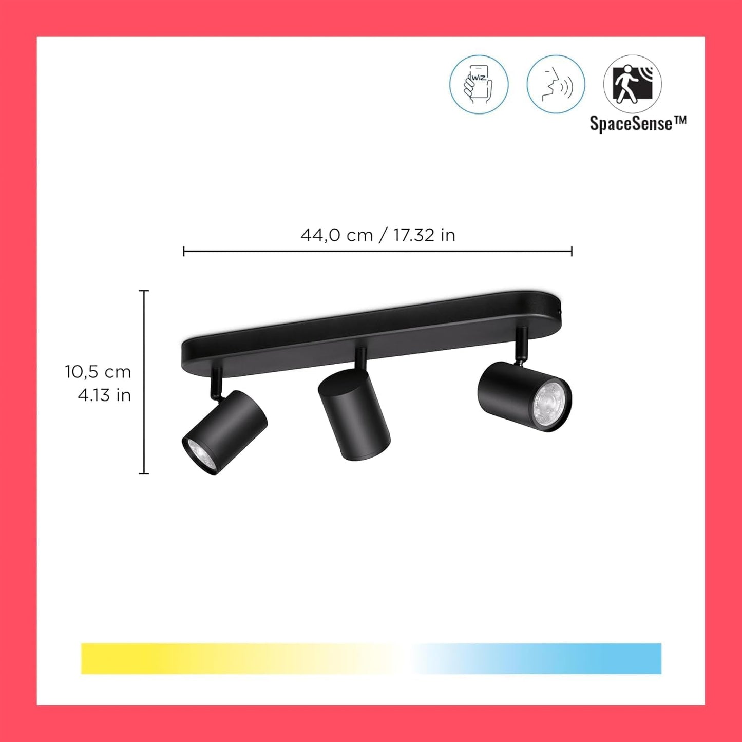 WIZ LED 3er Wand- und Deckenspot Deckenleuchte Wandleuchte Schwarz 3x 5W