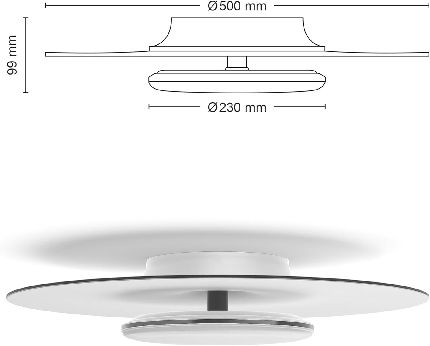 PHILIPS LED Deckenleuchte Garnet Weiß 40W 4200lm 2700K Scene Switch weiß