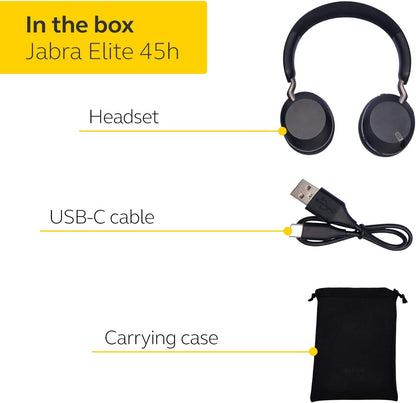 Jabra Elite 45h Over-Ear Bluetooth Stereo Kopfhörer Titan/Schwarz