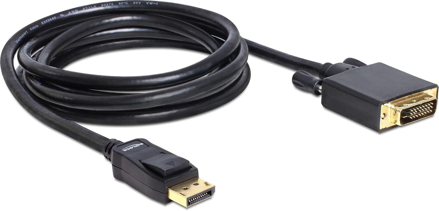 Delock Kabel Displayport 1.2 Stecker zu DVI 24+1 Stecker 2 m 82591