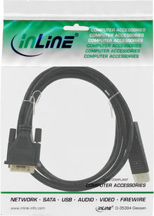 InLine® DisplayPort zu DVI Konverter Kabel, schwarz, 2m Kabel Adapter- / Konverterkabel  17112
