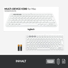 Logitech K380 wireless Tastatur in Weiß für Mac mit Deutschem/Schweizer QWERTZ Layout