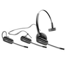 Plantronics Savi W8240-M DECT-Mono Headset konvertibel, mit Basisstation, Überkopfbügel + Nackenbügel und Ohrhaken, SoundGuard, Skype for Business, Schwarz