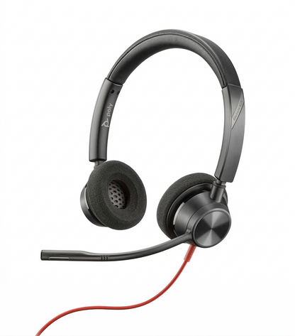 Plantronics Poly Blackwire 3325-M USB-A Headset Black/Rot 214016-01