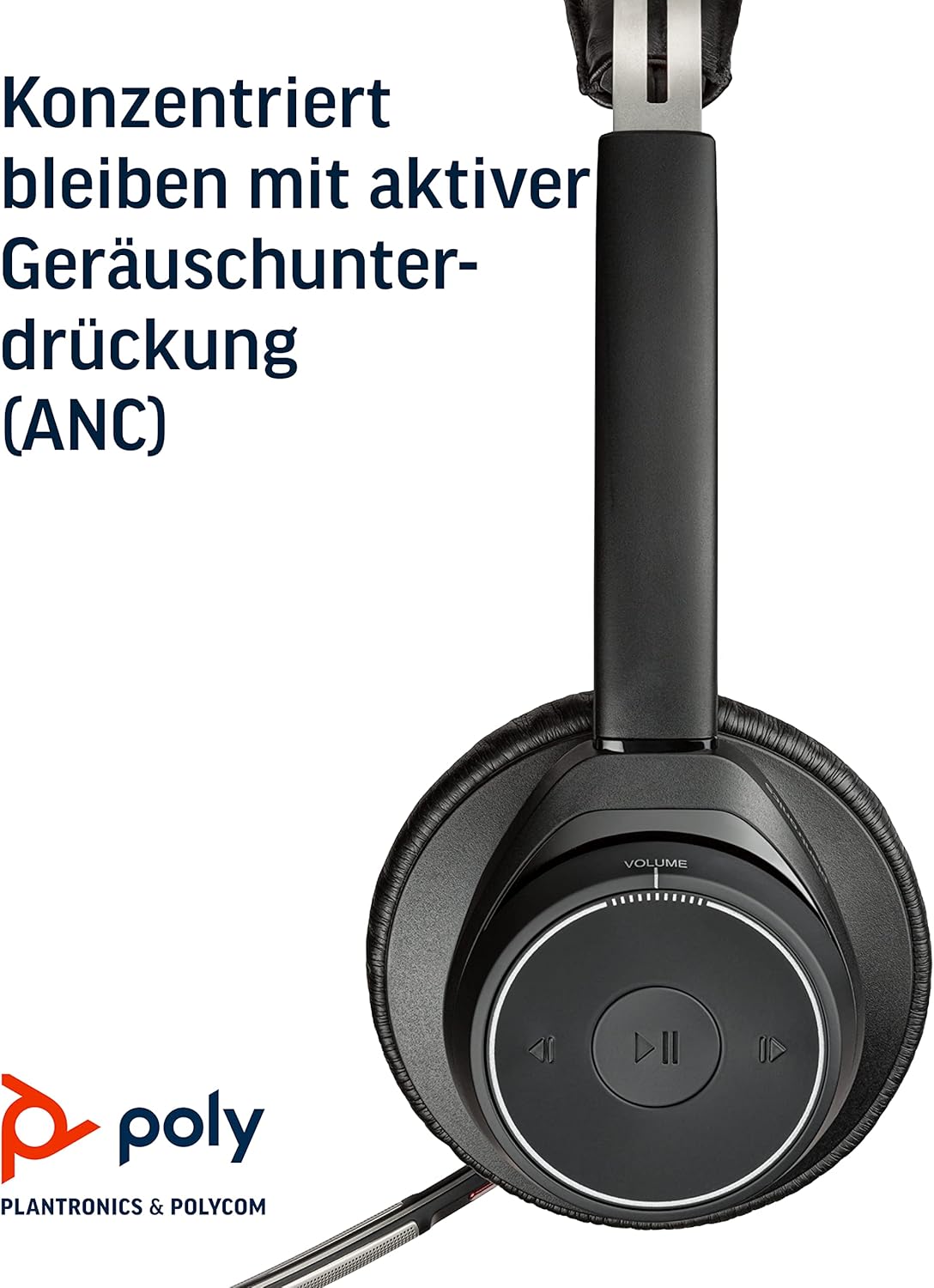 Plantronics Poly Voyager Focus UC B825-M Stereo USB-A Headset MIT Ladestation 202652-102