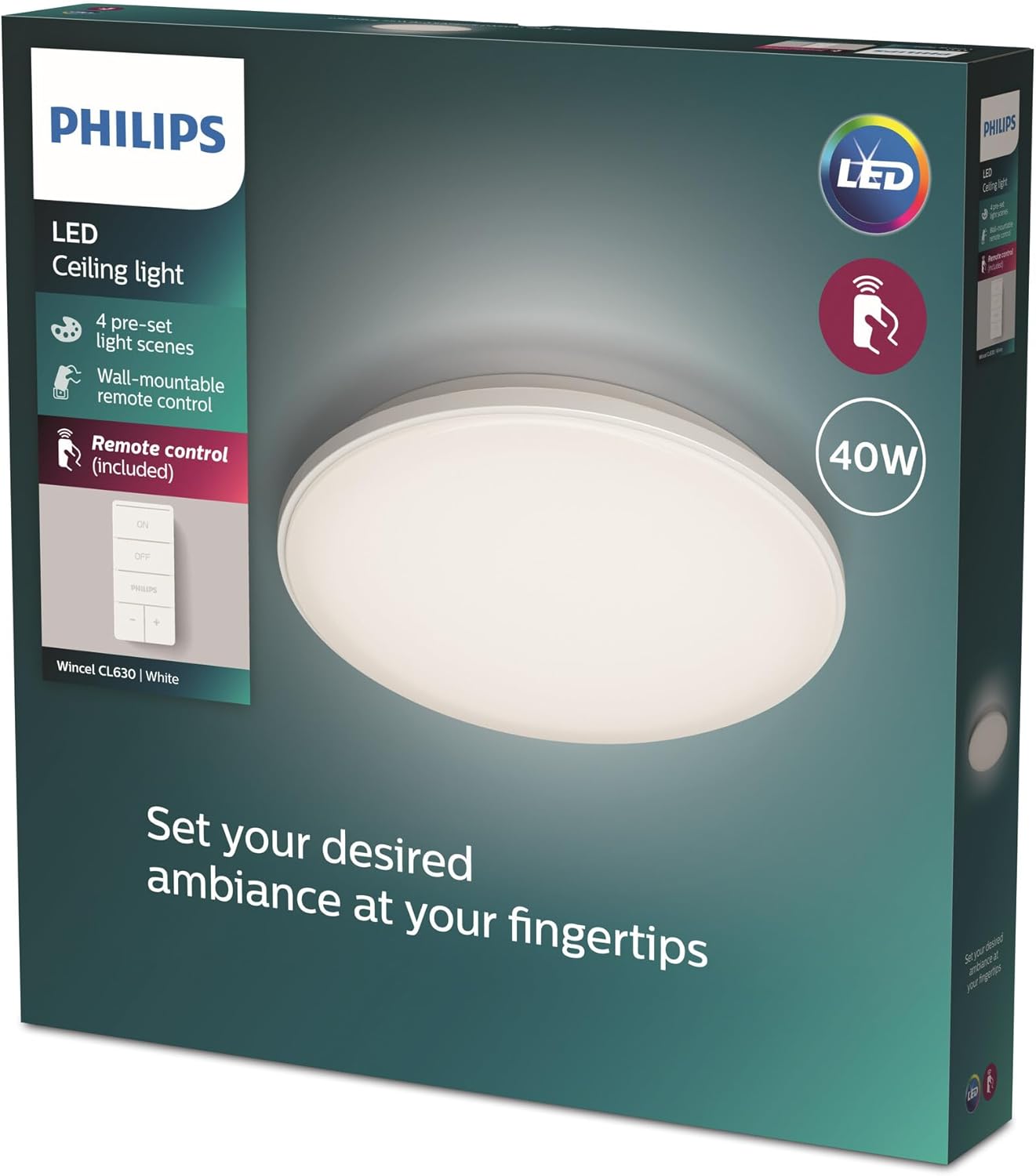 PHILIPS LED Deckenlampe Wincel mit Fernbedienung dimmbar 4300lm Augenkomfort
