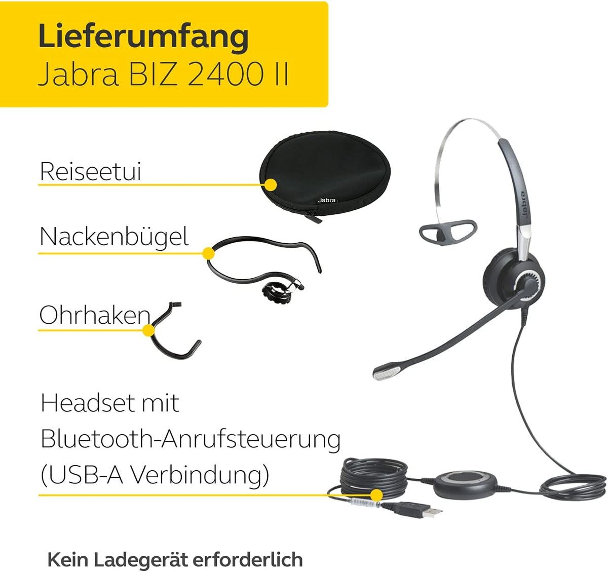 Jabra BIZ 2400 II Mono USB NC 3in1 + Bluetooth 2496-823-209