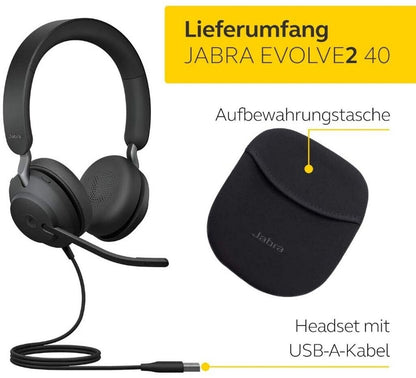 Jabra Evolve2 40 UC Stereo Headset USB-A Kabel 24089-989-999