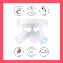Wiz Imageo 3x einstellbarer LED Spot, runde Platte, 4,9W, 1034lm, 2200-6500K, weiß