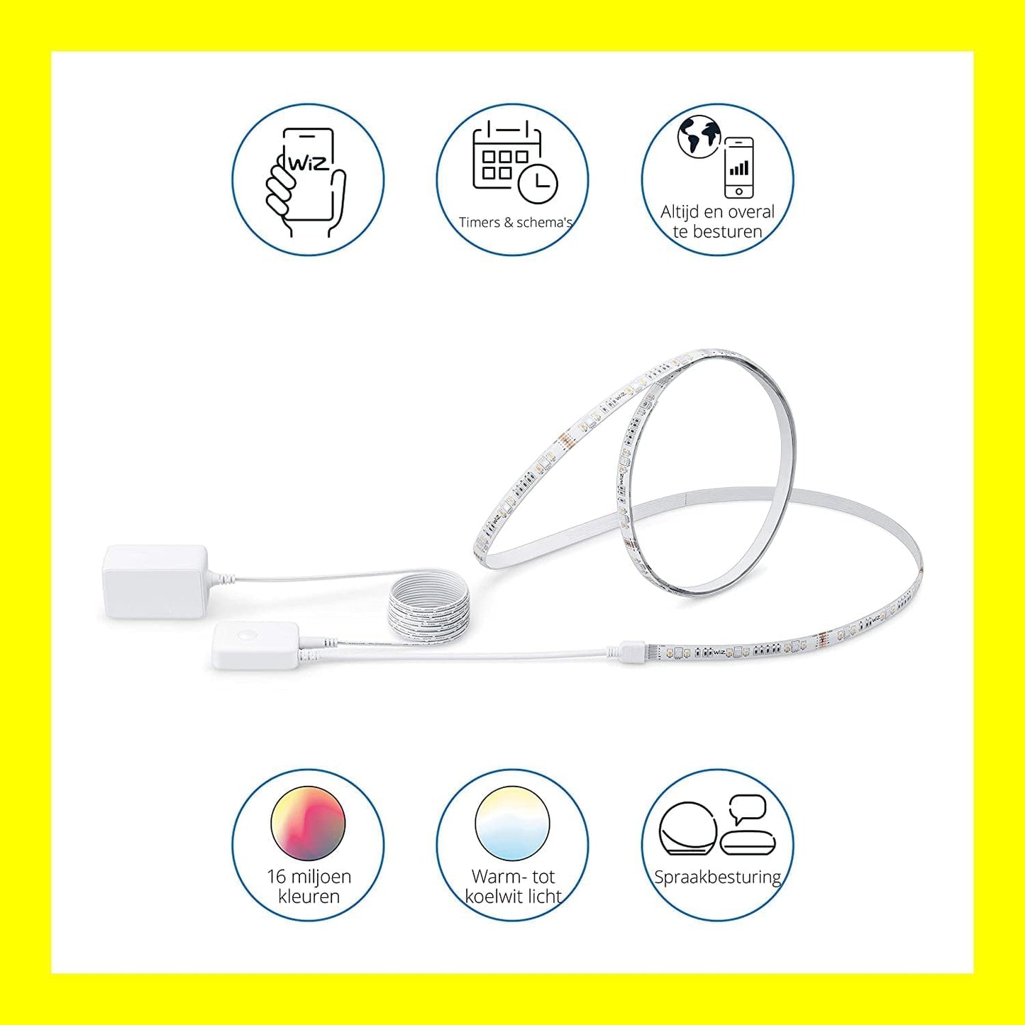 WIZ Smart LED-Strip Licherkette Wifi Starter-Set 2 Meter 1600 Lumen Dimmbar