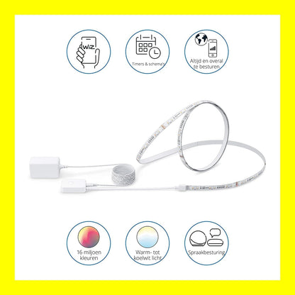 WIZ Smart LED-Strip Licherkette Wifi Starter-Set 2 Meter 1600 Lumen Dimmbar