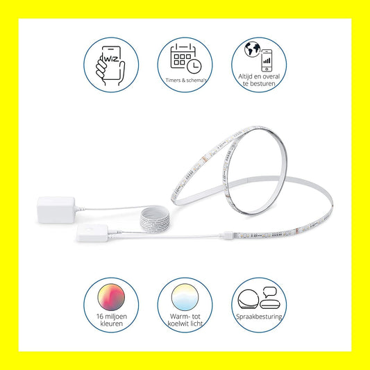 WIZ Smart LED-Strip Licherkette Wifi Starter-Set 2 Meter 1600 Lumen Dimmbar