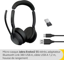 Jabra Evolve2 55 UC Stereo USB-A Headset Link380a Schwarz 25599-989-999