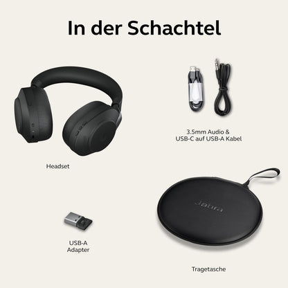 Jabra Evolve2 85 UC Stereo USB-A Headset Link380a Schwarz 28599-989-999