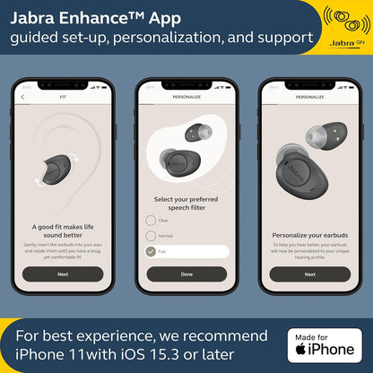 Jabra Enhance Plus Gold Beige - Gebrauchtware - nur für iPhone! - Selbstsitzende OTC-Hörgeräte für erweiterte Hörverbesserung