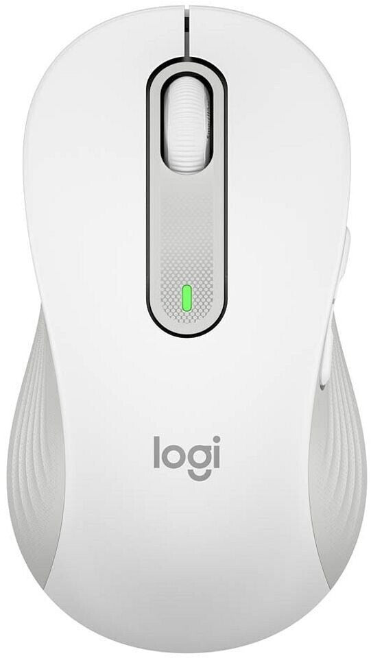 Logitech Signature M650 L Left Kabellose Maus, Leise Klicks, Anpassbare Seitentasten, Bluetooth, Kompatibilität mit mehreren Geräten - Weiß