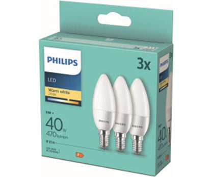 PHILIPS 3er Pack LED Leuchtmittel E14 40W Lampen Leuchten 470lumen