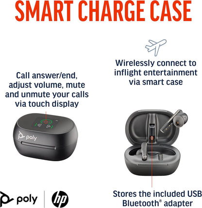 Poly Voyager Free 60+ UC iPhone / iPad Version USB-C in Schwarz In Ear Kopfhörer mit Geräuschunterdrückung