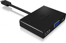 Icy Box IB-DK4032-CPD USB Type-C Notebook-Dockingstation mit VGA, 1x USB 3.0 (Type-A), 1x USB Type-C (Power Delivery), Schwarz