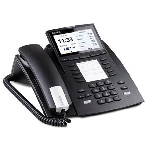 AGFEO ST 45 IP, IP-Telefon, Schwarz, Kabelgebundenes Mobilteil, 1000 Eintragungen, Digital, LCD