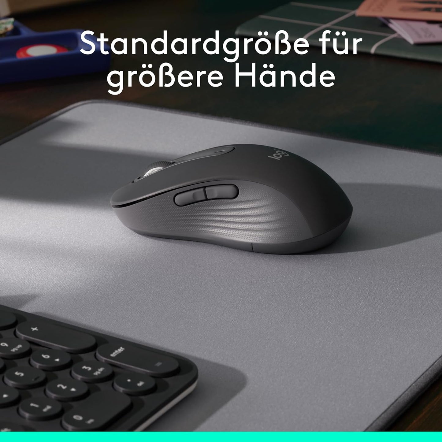 Logitech Signature M650 L Kabellose Maus - für große Hände, Leise Klicks, Anpassbare Seitentasten, Bluetooth, Kompatibilität mit mehreren Geräten - Graphit