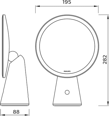 Philips LED Mirror Spiegelleuchte, 4,5W, drei voreingestellte Lichteinstellungen, Rosé