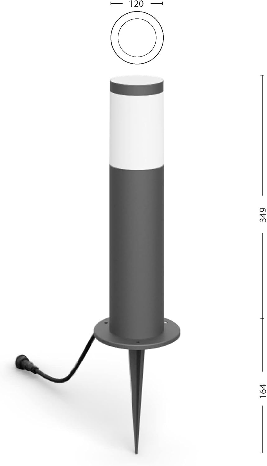 PHILIPS Utrecht Outdoor Sockelleuchte 1-er Starter Set (6 W), wetterfeste Niedervolt Außenleuchte mit warmweißem Licht, energiesparende LED Beleuchtung, anthrazit [Energieklasse F]