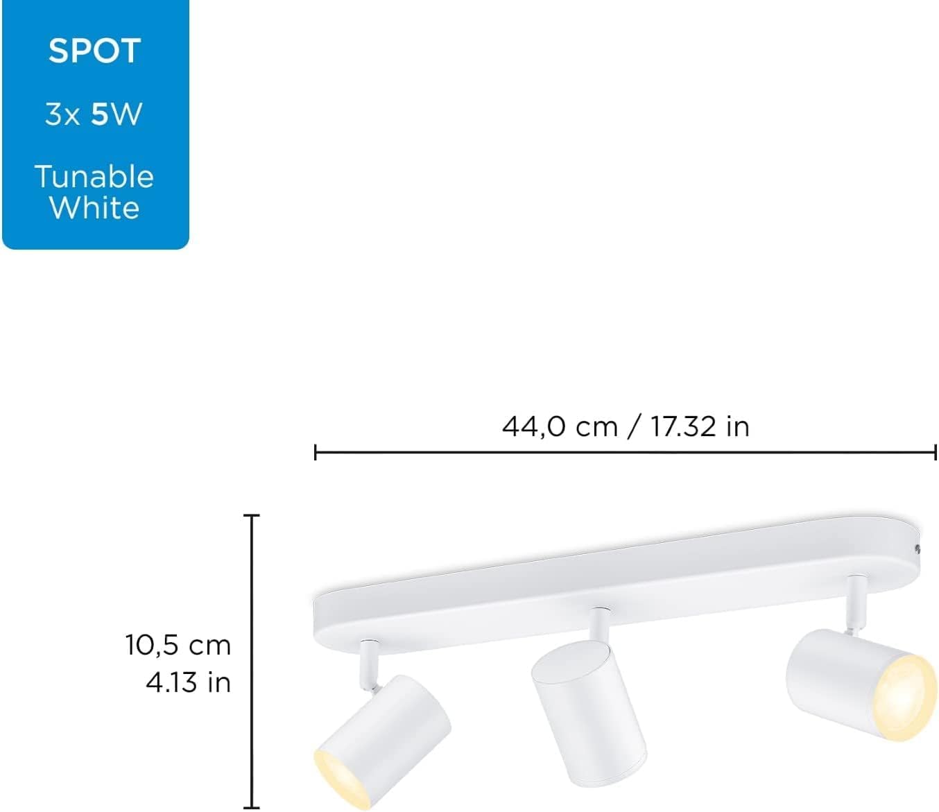 WIZ LED 3er Wand- und Deckenspot Deckenleuchte Wandleuchte Weiß 3x 5W
